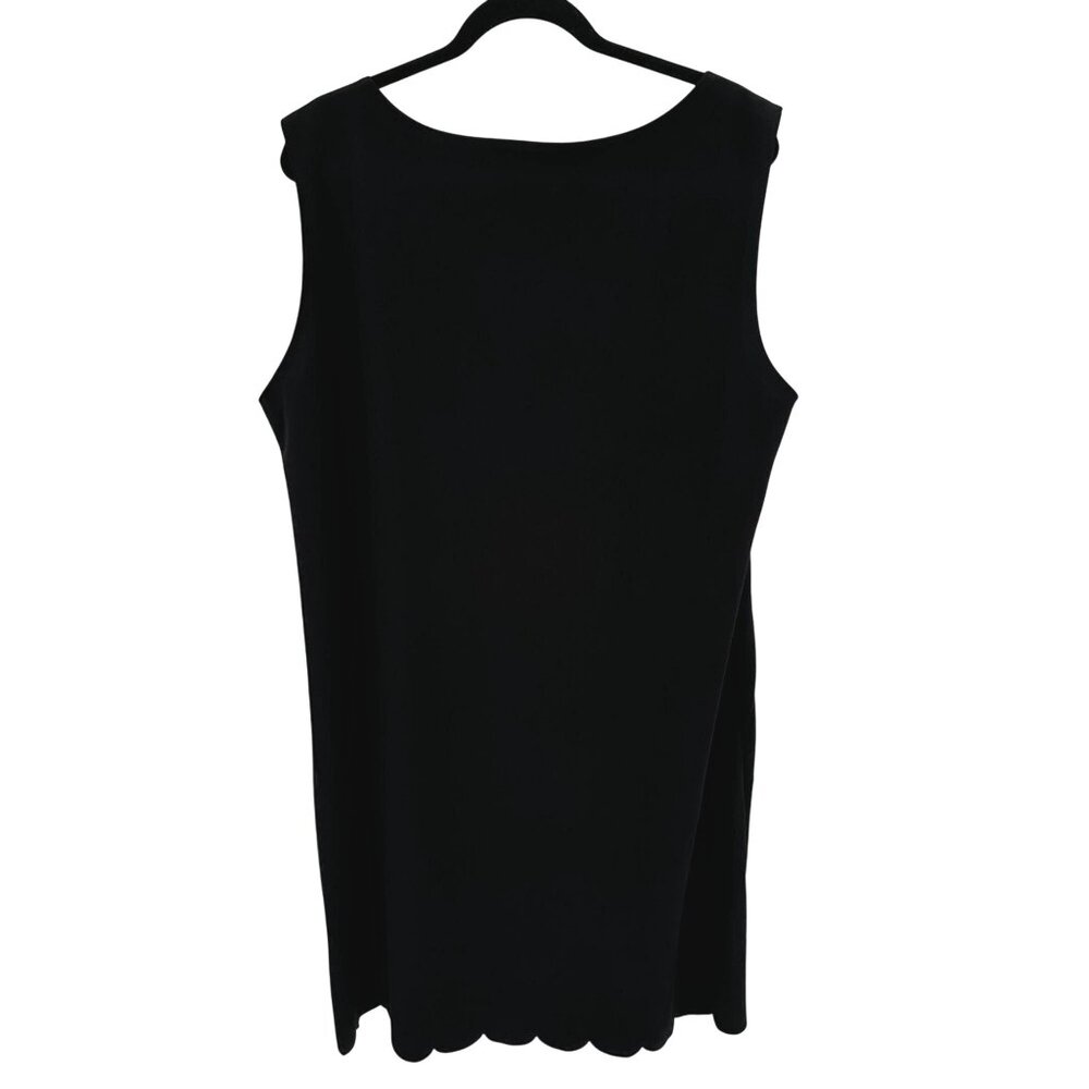 42 POPS Womens Black Scalloped Hem Pullover Sleeveless Knit Shift Dress Size 3X - Picture 4 of 9
